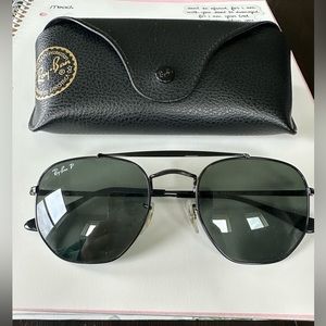 Ray Ban-Style 3648 The Marshal Polarized-All Black, with case and cleaning cloth